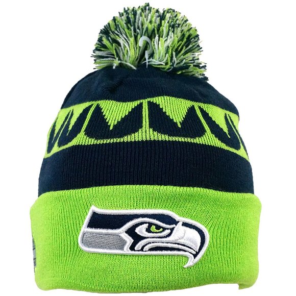 Seahawks Champions Sideline Fleece Pom Beanie NEW - Picture 3 of 6